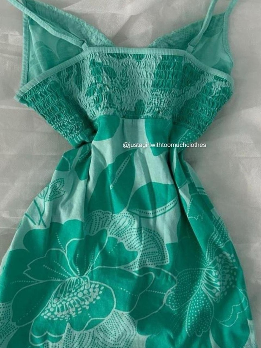 Turquoise Floral Cami Tank Top - Picture 4 of 6